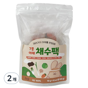 퍼기 어린이 7종야채 채수팩 10개입, 야채맛, 100g, 2개