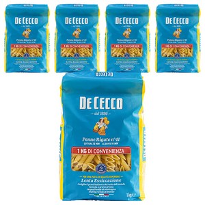 데체코 펜네 리가테 파스타면, 1kg, 5개