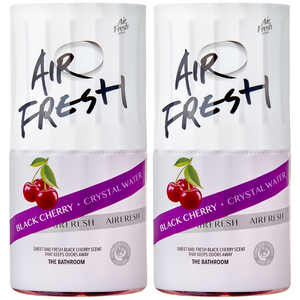 에어후레쉬 크리스탈워터 화장실용 방향제 본품, 400ml, 블랙체리향, 2개