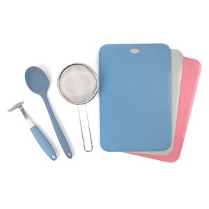 투데코 필수 이유식 준비물 세트, 거름채망+실리콘주건..., 블루, 1세트