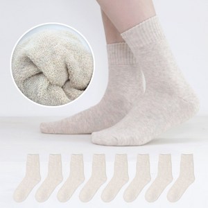이지레그 여성용 도톰한 테리 기모 중목 양말 8켤레