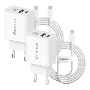 팬택 25W 2포트 초고속충전기 + 45W CtoC 케이블 2m 세트