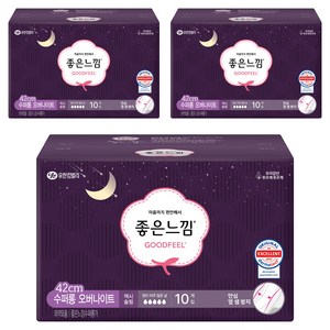 좋은느낌 오리지널 생리대 날개형, 슈퍼롱, 10개입, 3개