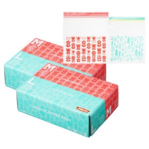 헤로지퍼백 디자인 지퍼백 중형 50매 + 대형 50매, 혼합, 1개, 2세트