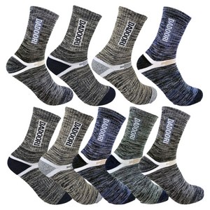 다두리 남성용 이중쿠션 장목 등산양말 9켤레, FREE(250~2..., 혼합색상, 1세트