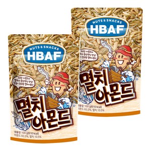 HBAF 바프 멸치 아몬드, 100g, 2개