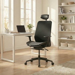 듀오백 Q1 에어로 사무용 컴퓨터 메쉬 의자, 블랙, 680 x 614 x 1130~1236mm