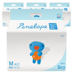 페넬로페 씬씬씬 플러스 팬티기저귀 남아용 중형 3단계 5~9kg, 168매