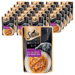 쉬바 1세 이상 고양이 수제 수프 간식, 혼합맛(참치게맛살/..., 40g, 24개