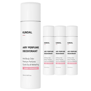 쿤달 에어리퍼퓸 데오드란트 스프레이 베이비파우더향, 150ml, 4개