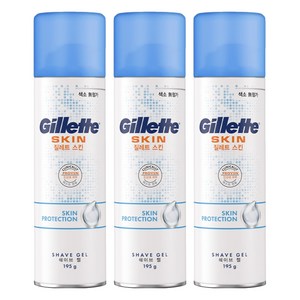 질레트 정품 스킨텍 쉐이빙젤, 195g, 3개