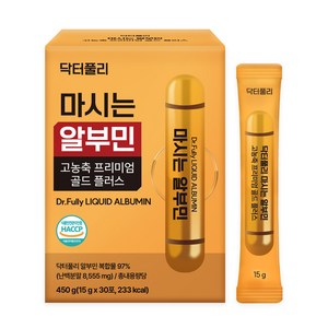 닥터풀리 마시는 알부민 고농축 프리미엄 골드 플러스 30p, 450g, 1개