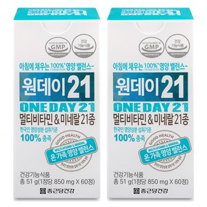 종근당건강 원데이21 멀티비타민 앤 미네랄, 60정, 2개