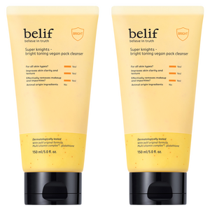 빌리프 슈퍼 나이츠 브라이트 토닝 비건 팩클렌저, 150ml, 2개