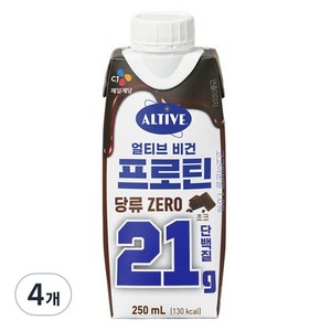 얼티브 비건 프로틴 초코, 250ml, 4개