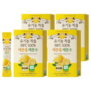 헬로바이오 유기농 착즙 NFC 100퍼센트 레몬즙, 280g, 4개