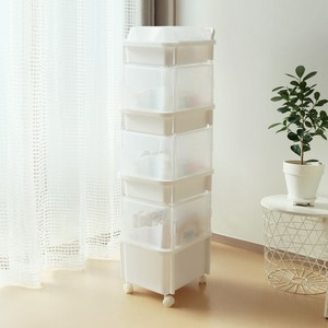 리빙스마일 포켓 기저귀 정리함 혼합형 4단, 화이트, 33cm x 41c..., 1개