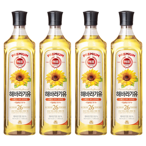 해표 해바라기유, 900ml, 4개
