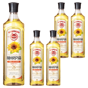 해표 해바라기유, 900ml, 5개