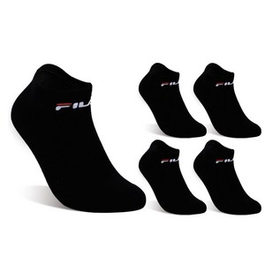 휠라 시그니처 스니커즈 발목양말 5켤레, S, 블랙, 1세트