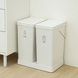 코멧 원터치 2칸 분리수거함 20L