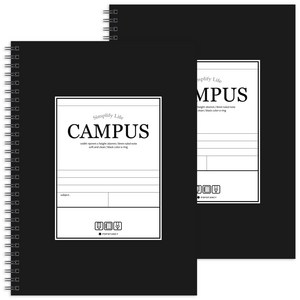 포포팬시 3000 캠퍼스 스프링 노트, 블랙, 2개