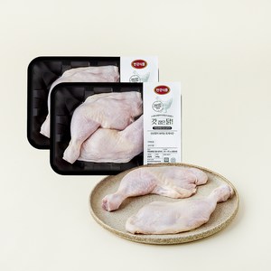 한강식품 갓잡은 무항생제 인증 점보닭다리, 340g, 2개