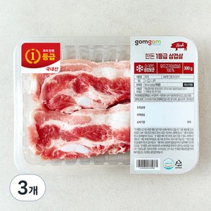 곰곰 한돈 1등급 삼겹살 (냉장), 300g, 3개