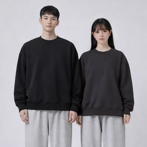 맨인모드 남녀공용 미니멀 세미 오버핏 맨투맨 2종 세트 D0512