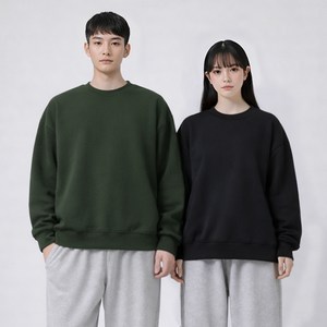 맨인모드 남녀공용 미니멀 세미 오버핏 맨투맨 2종 세트 D0512