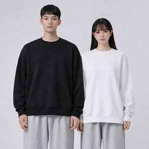 맨인모드 남녀공용 미니멀 세미 오버핏 맨투맨 2종 세트 D0512