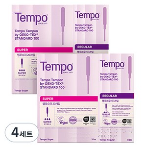 템포 슈퍼 20p + 레귤러 3p 탐폰, 4세트