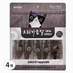 뉴트리오 고양이 순살 가슴살 브러쉬 5p, 오리고기맛, 35g, 4개