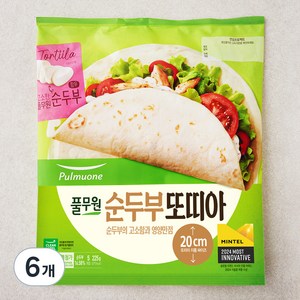 풀무원 순두부 또띠아 20cm 5입, 225g, 6개