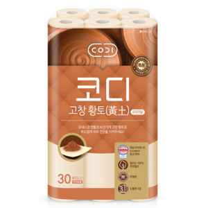 코디 고창황토 오리지널 천연펄프 3겹 화장지, 25m, 30개입, 1개