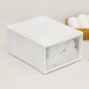 코멧 국내생산 폭 넓은 클리어 시스템 수납장 와이드서랍, 화이트, 480 x 385 ..., 1개