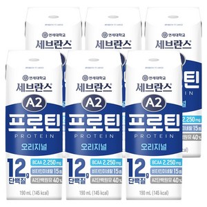 세브란스에이투 연세유업 프로틴 음료 오리지널, 190ml, 6개