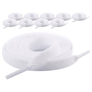 엘쏘 폭 8mm 신발끈, 화이트, 100cm, 10세트