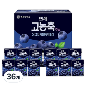 연세유업 고농축주스 30알의 블루베리, 120ml, 36개