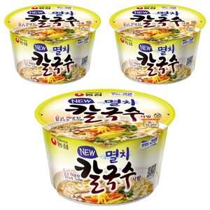 농심 멸치칼국수 사발 75g, 3개