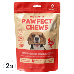 이수펫 파우 츄 강아지 가수분해 덴탈껌, 120g, 닭고기맛, 2개