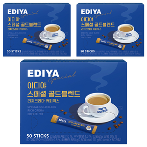이디야 스페셜 골드블렌드 커피믹스, 11g, 50개입, 3개