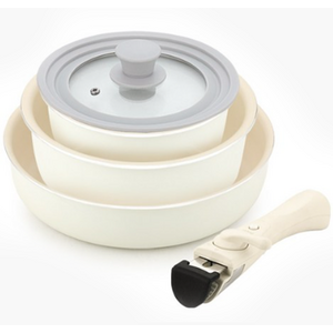 퀸센스 인덕션 도래 IH 냄비세트 5개, 크림베이지, 냄비 18cm, 냄..., 3개