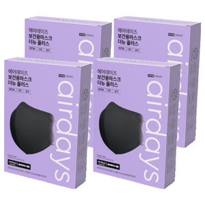 에어데이즈 더 뉴 플러스 보건용 마스크 대형 KF94, 10개입, 블랙, 4개
