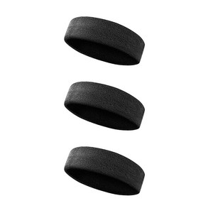 이그니스 스포츠 헤어밴드, 18 x 5 cm, 블랙, 3개