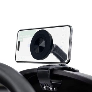 아이베리 PR 차량용 맥세이프 계기판 룸미러 선바이저 클립 장착형 거치대, 블랙, 1개