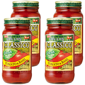 하인즈 클래시코 토마토&바질 파스타 소스, 680g, 4개