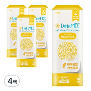 루나미 소프트 팬티라이너 롱, 72개입, 롱, 4개