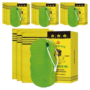 뷰카 뽀득뽀득 각질 세신 때 지우개 스펀지 + 때 타올 3p 세트상품, 혼합색상, 4세트