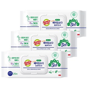 올뉴 베이킹소다 물걸레 청소포 대형 25매, 대형(37 x 21..., 3개